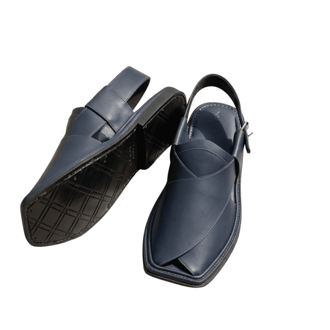 Smart Zalmi Pure Peshawari Chappal – Handmade Premium Leather Blue (PURE PESHAWARI)