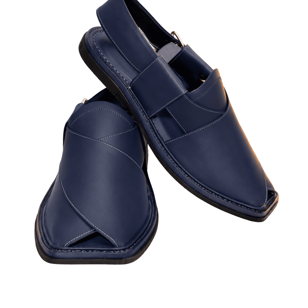 Smart Zalmi Pure Peshawari Chappal – Handmade Premium Leather Blue (PURE PESHAWARI)
