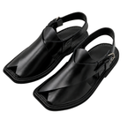 Gole-T Pure Peshawari Chappal – Handmade Black Leather (PURE PESHAWARI)