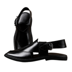 Gole-T Pure Peshawari Chappal – Handmade Black Leather (PURE PESHAWARI)
