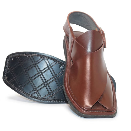 Gole-T Pure Peshawari Chappal – Shine Brown & Burgandi (PURE PESHAWARI)